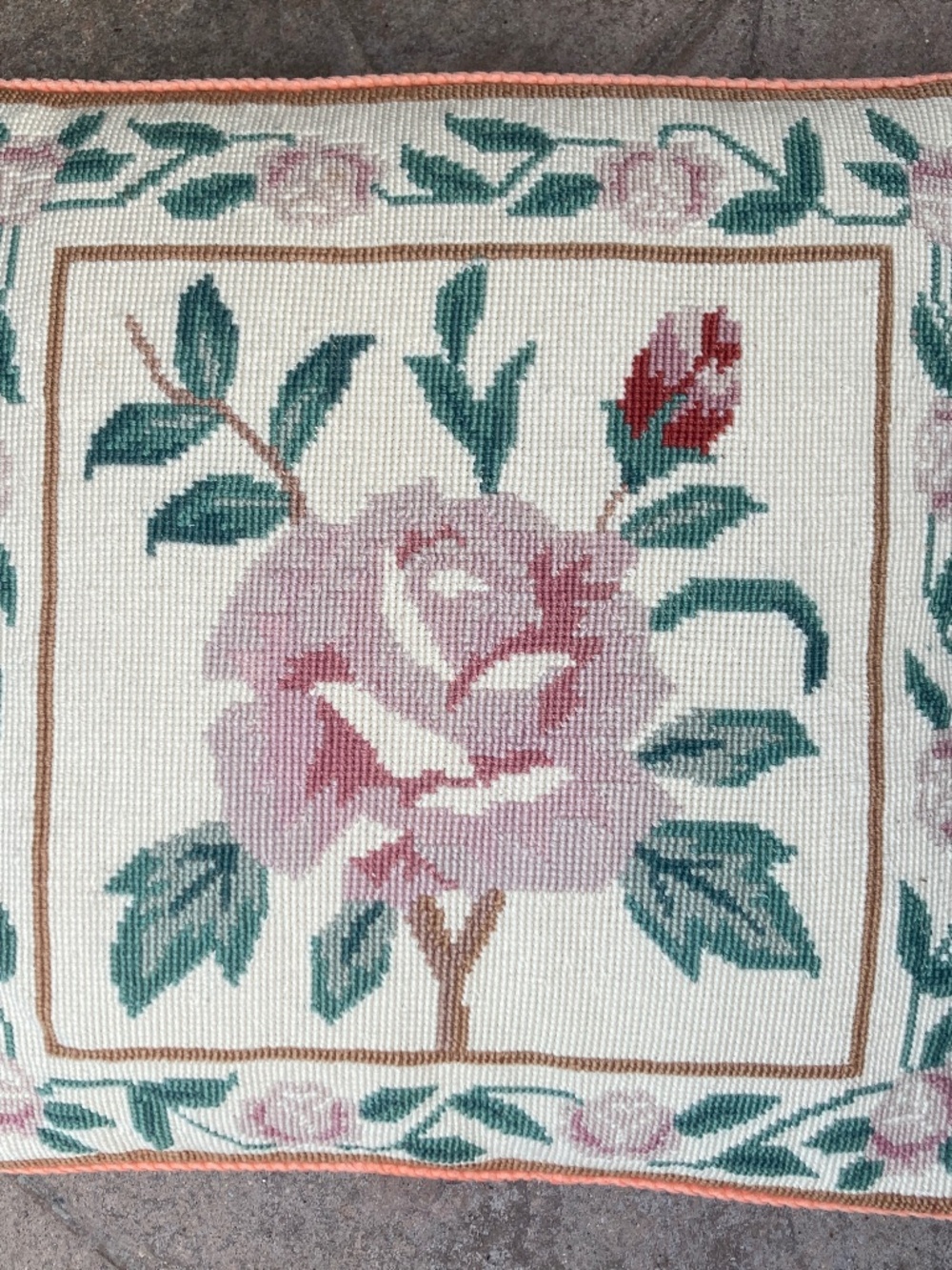 Embroidered Floral Pillow